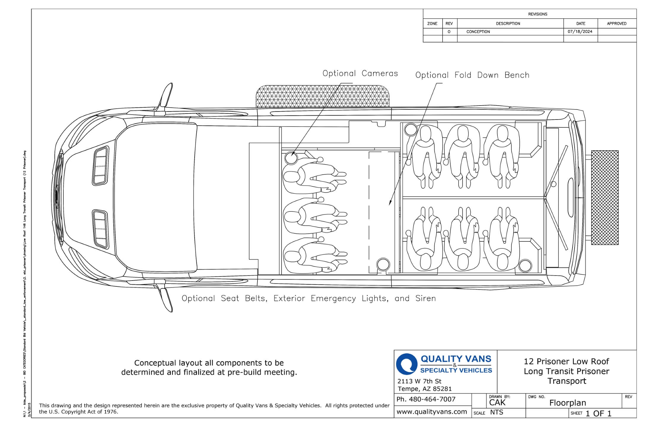 Standard Prisoner Transport Van Floorplan