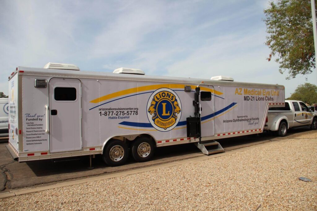 custom eye exam trailer
